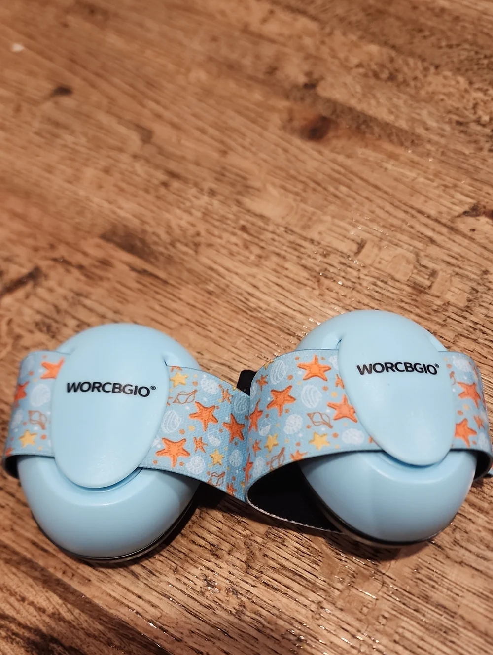 WORCBGIO Kids Light Blue Earmuffs   with Starfish Print Band